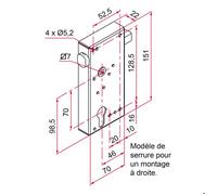 Serrure de sûreté à fouillot - THIRARD - GE192 - Axe 46 mm - Pêne réglable 18-30 mm - Noir satiné