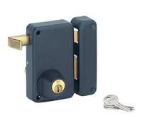 Serrure de sûreté verticale 75x130 mm noir à tirage THIRARD - Cylindre Ø23x45 mm - Gauche - 000145