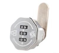 Serrure de tiroir à combinaison en alliage de zinc avec code réinitialisable à 3 chiffres, convient pour les caravanes, bateaux, camping-cars et casiers avec plaque de 120 mm (argent)