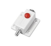 Serrure de verrou de porte, verrou en plastique sans clé à barillet coulissant de 2 pouces avec bouton interrupteur blanc