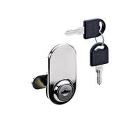 Serrure de vitrine acier à encastrer HETTICH de 4 a 14 mm reversible