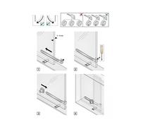 Serrure de vitrine acier en applique HETTICH, axe 22 mm