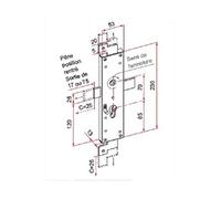 Serrure de volet 3ème point court gauche acier zingué - - CE112204