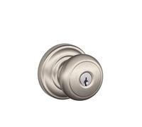 Serrure d'entr e cl bouton et garniture Andover SCHLAGE F51A et 619 et Andover, nickel satin