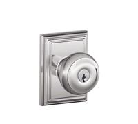 Serrure d'entr e cl bouton g orgien SCHLAGE F51A GEO 625 ADD avec garniture Addison, chrome brillant