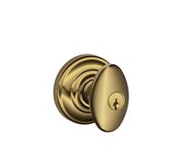 Serrure d'entr e cl bouton Siena avec garniture Andover, laiton antique, SCHLAGE F51A SIE 609 AND