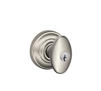 Serrure d'entr e cl bouton Siena avec garniture Andover, nickel satin , SCHLAGE F51A SIE 619 AND