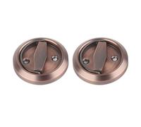 Serrure Double Face, Porte en Acier Inoxydable 304 Double Face pour Salle de Bain à Domicile pour Loquets, Boulons en Argent avec Poignée, Accessoires avec (Bronze rouge (avec