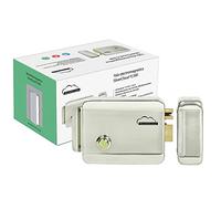 Serrure électrique à appliquer 12 V main gauche cylindre avec 3 clés gaucher, Verrou 12 V, fermeture normale fail-Secure, acier inoxydable, bouton de déverrouillage