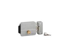Serrure électrique horizontale en applique double entré pour portail réversible axe 60mm 125x105mm gris 3 clés - THIRARD