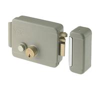Serrure électrique pour appliquer pour portail Art. 688 avec Cane repli de l'extérieur par clé, l'intérieur Par bouton, à distance par impulsion électrique à basse tension (10 W-12 V). Finition acier verni. controbocchetta incl