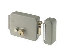 Serrure électrique pour appliquer pour portail Art. 688 avec Cane repli de l'extérieur par clé, l'intérieur Par bouton, à distance par impulsion électrique à basse tension (10 W-12 V). Finition acier verni. controbocchetta incl