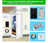 Serrure électromagnétique Kit de système de contrôle d'accès extérieur, clavier RFID étanche, 125KHz, 13.56MHz, NFC, 180KG, serrure magnétique électrique, serrures à gâche(Kit5 (180KG Lock))