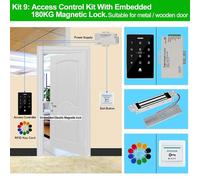 Serrure électromagnétique Kit de système de contrôle d'accès extérieur, clavier RFID étanche, 125KHz, 13.56MHz, NFC, 180KG, serrure magnétique électrique, serrures à gâche(Kit9 (180KG AN))