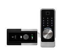 Serrure électronique automatique TT Lock avec empreinte digitale Bluetooth, déverrouillage par mot de passe, carte à puce, clé ou application(Silver)