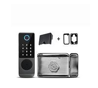 Serrure Electronique, Câblage extérieur étanche Tuya serrure intelligente Double face serrure à empreintes digitales carte IC clavier numérique serrure de porte électronique(Standard (no APP))