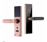 Serrure Electronique, Serrure électronique TT, serrure de porte intelligente, serrure à empreintes digitales, mot de passe, clé de carte IC for maison intelligente(22x170,Red Bronze)