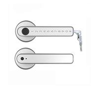 Serrure Electronique, Tuya Smartlife APP Bluetooth-compatible Télécommande Smart Empreinte Digitale Serrure Biométrique for Porte Intérieure En Bois En Métal(Silver with gateway)