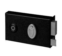 ABUS Serrure en applique 33363 – horizontale à fouillot – pêne dormant – ouvrant à droite – Noir