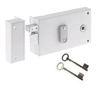 Yale Serrure en applique horizontale YAH37G Gauche, blanc, 2 clés, axe 55 mm, fouillot
