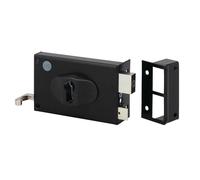 METALUX Serrure monopoint en applique FE97701070 - 1 point - Acier cambré époxy noir - Multi-entraxe