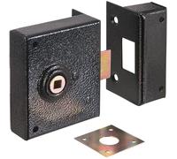 Serrure en applique noire à fouillot - Bec de cane - Axe à 55 mm - Série 526 - DOM