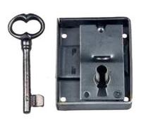 Serrure en applique rustique axe 20mm largeur 50mm - DEVISMES - 3305320 fer limé (aspect brut/fer forgé)