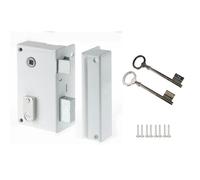 Yale Serrure en Applique Verticale à Fouillot - Axe 44 mm, Carré 7 mm - Installation Porte Main Droite - Idéal Tout Type de Porte Intérieure de Communication - en Acier Durable - 2 Clés - Blanc