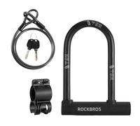 Serrure en Forme de U Cadenas pour Scooter électrique en Forme de U, Ensemble de câbles antivol, Accessoires de Route pour VTT Chaine Antivol Moto(U-Lock with Cable)