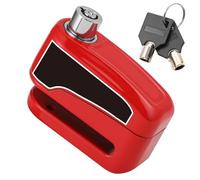 Serrure en Forme de U Serrure de Frein à Disque de Roue d'alarme de Moto avec clés Disque électrique Ensemble antivol Chaine Antivol Moto(Red)