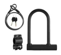 Serrure en Forme de U Serrures en Forme de U, Cadenas pour Scooter, Ensemble de câbles de Verrouillage antivol, VTT Chaine Antivol Moto(U-Lock with Cable)