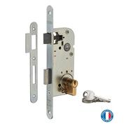 Serrure encastrable à cylindre pour porte d'entrée axe 40mm bouts ronds cylindre 30x30mm zingué 3 clés - THIRARD