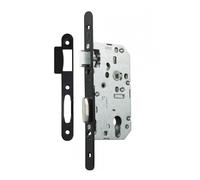 Vachette Serrure à Encastrer trou de cylindre, Axe à 50mm, Coffre 150mm, Certifiée NF Niveau 3 - D455 - Réversible sans démontage, Verrouillage 2 tours, Têtière bouts ronds - Porte d'entrée - Noir
