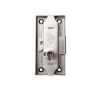 Serrure espagnolette 80x55mm axe 35mm longueur du canon 12mm gauche finition fer - - 12383-005-G