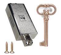 cyclingcolors Serrure espagnolette clé laiton doré or remplacement meuble ancien décoration rustique armoire vintage, gauche