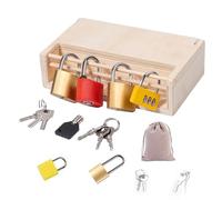 Serrure et jouet à clé pour tout-petits | Ensemble de serrures en bois montesori - Activité d'apprentissage éducatif préscolaire favorisant le développement de la dextérité de la pensée logique de co