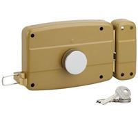 Serrure garage à cylindre et bouton, à tirage (droite)