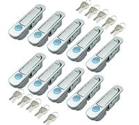 Serrure industrielle en alliage de zinc à bouton poussoir - Serrure d'armoire de distribution robuste pour boîte électrique, loquet à came pour boîtiers électriques/armoires électriques (10, argent)