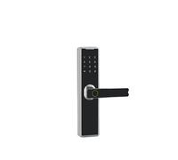 Serrure intelligente avec poignée, serrure électronique à empreintes digitales for porte d'entrée, contrôle via application Tuya, for maison, bureau, chambre à coucher serrure connectée(Silver)