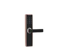 Serrure intelligente avec poignée, serrure électronique à empreintes digitales for porte d'entrée, contrôle via application Tuya, for maison, bureau, chambre à coucher serrure connectée(Rot)