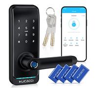 Serrure intelligente, Kucacci serrure de porte intelligente d'empreintes digitales, serrures de porte d'entrée sans clé avec clavier, serrures intelligentes pour porte avant serrure securite porte