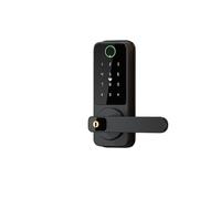 Serrure intelligente numérique avec poignée, serrure biométrique électronique à empreintes digitales, for porte d'entrée, for le bureau et la maison serrure connectée(Svart)