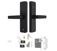 Serrure intelligente pour porte avec empreintes digitales, 5 modes de déverrouillage, empreinte digitale, carte ode de déverrouillage, APP, mode silencieux, alarme antivol, couleur noire