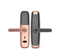 Serrure intelligente Serrure de porte biométrique empreinte digitale Tuya APP Carte magnétique Mode ouvert Mot de passe temporaire Maison Serrure de porte intelligente (Couleur : Sans)