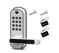 Serrure intelligente, Serrure de porte intelligente à empreinte digitale, écran tactile numérique, Wi-Fi, entrée sans clé, NFC, IP67, étanche, 2 cartes IC(blanc)