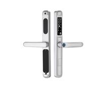 Serrure Intelligente, Serrure de porte intelligente électronique numérique étanche à empreintes digitales, Code de carte RFID, serrure sans clé for porte coulissante en aluminium(Silver,2885-B)