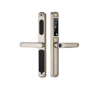 Serrure Intelligente, Serrure de porte intelligente électronique numérique étanche à empreintes digitales, Code de carte RFID, serrure sans clé for porte coulissante en aluminium(Gold,2885-B)