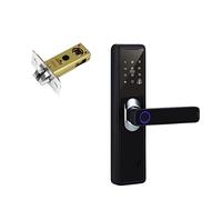 Serrure Intelligente, Serrure électronique for poignée d'empreintes digitales biométriques Tuya Smart Home Serrure de Porte intérieure à Distance(Black-50mm)
