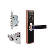 Serrure Intelligente, Serrure électronique for poignée d'empreintes digitales biométriques Tuya Smart Home Serrure de Porte intérieure à Distance(Bronze Double Latch)