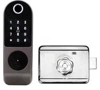 Serrure Intelligente, Serrure par Empreinte Digitale. Empreinte Digitale étanche Serrure électronique Numérique Tuya WiFi App Télécommande Code D’accès Carte RFID sans Cl, C-4